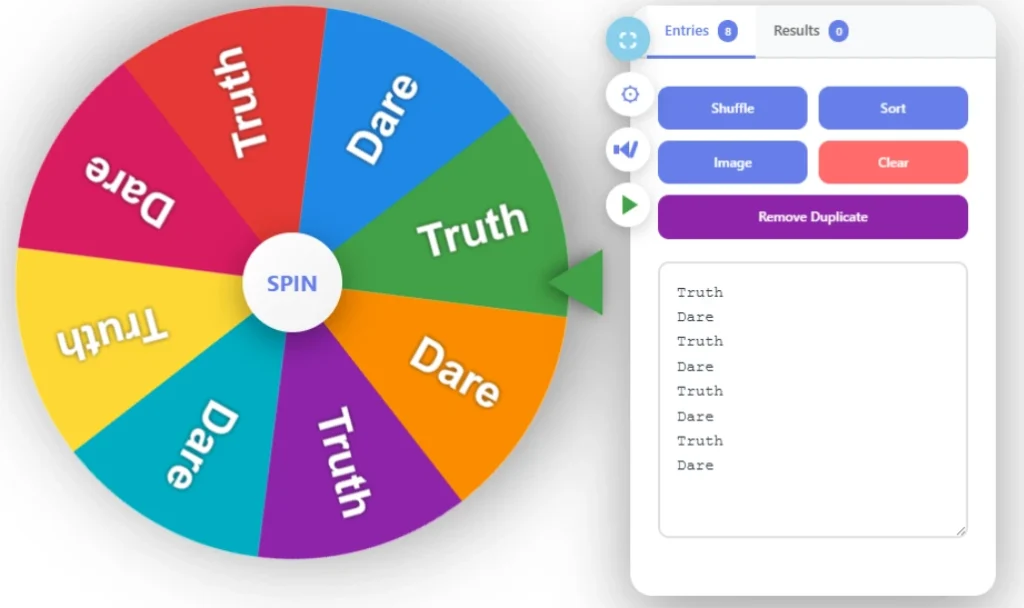 Truth or Dare Spinner 1 Truth or Dare Spinner - free online game wheel