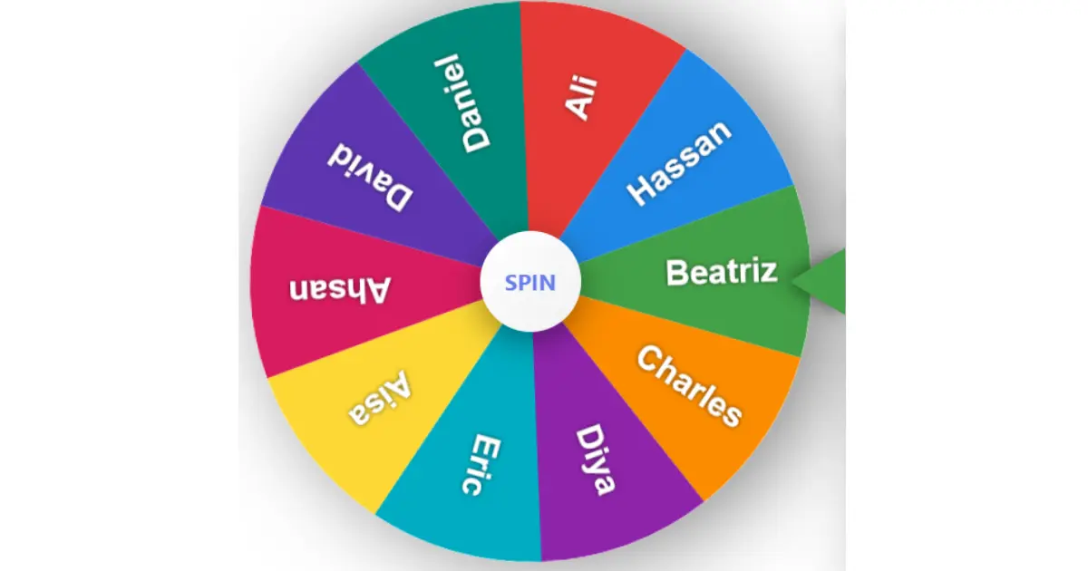Wheel of Name Spin in fullscreen view